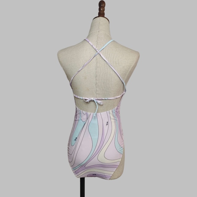 Chic Printed One Piece Swimsuit with Scarf