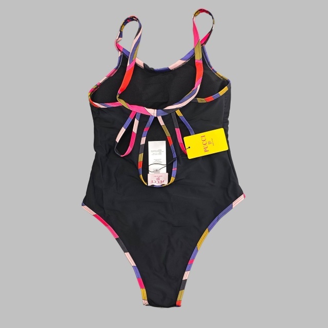 Contrast Color Printed One Piece Swimsuit