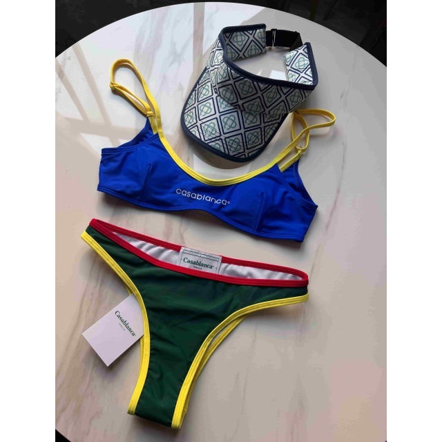 Contrast Color Swimwear Bikinis Set