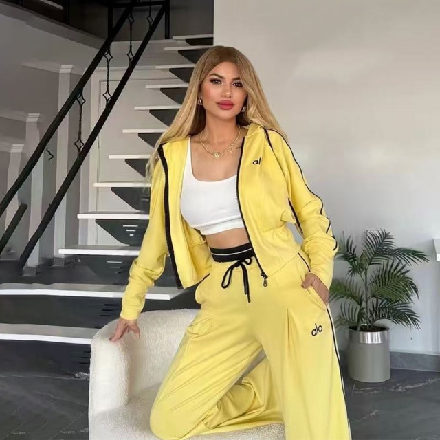 Fashion Embroidery Hooded Jacket Top Jogging Pants Set