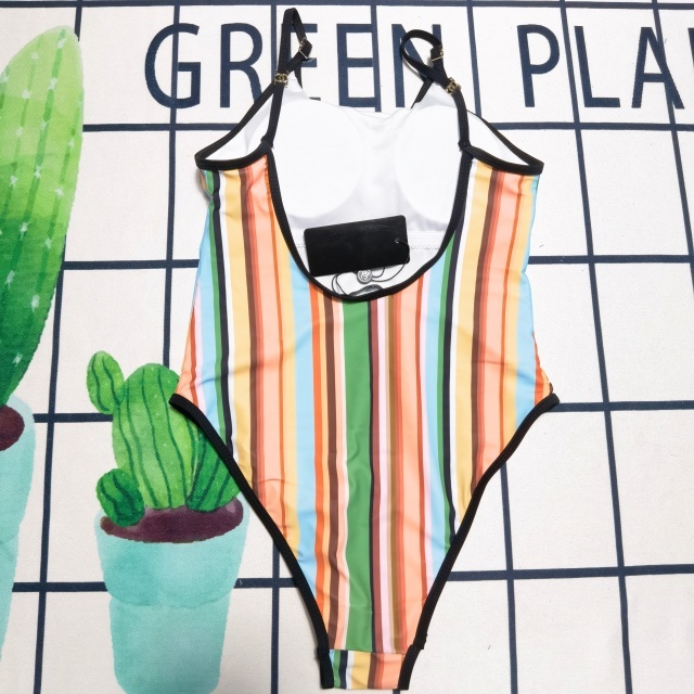 Fashion Striped Backless Sexy One Piece