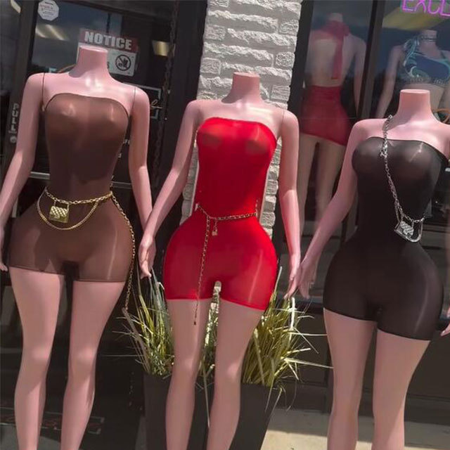 Off Shoulder Strapless See Through Lingerie Romper