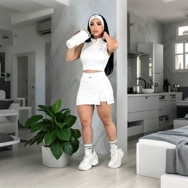Fashion Embroidery Sport Skirt Set