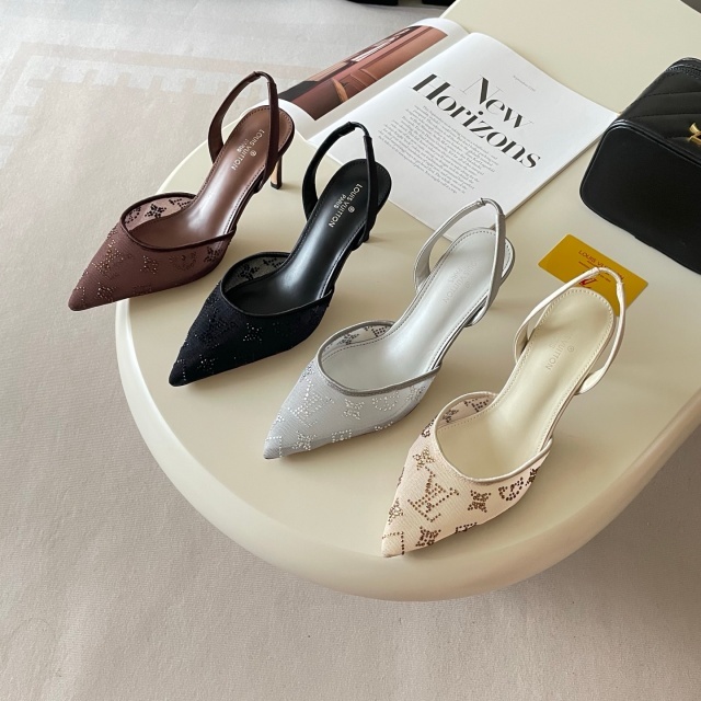 Rhinestones Mesh High Heeled Sandals