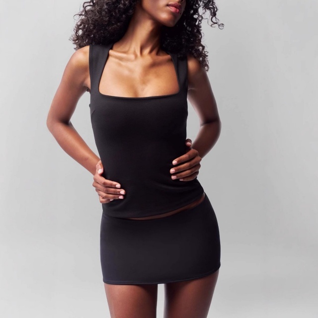 Solid Color Bodycon Mini Skirt