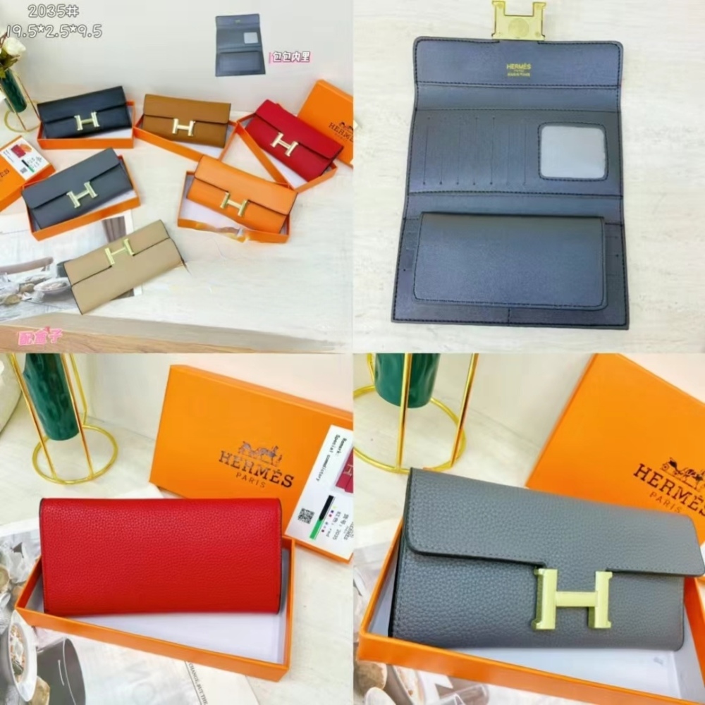 Fashion Metal Logo Leather Wallets