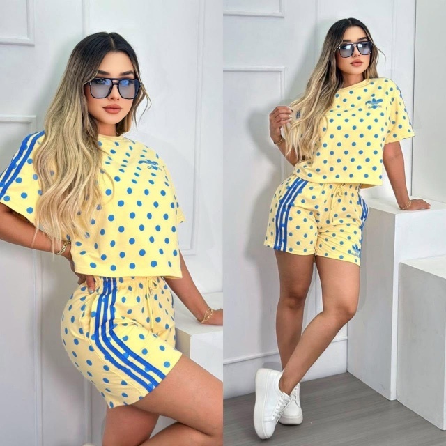 Polka Dots Fashion Sport Short Set