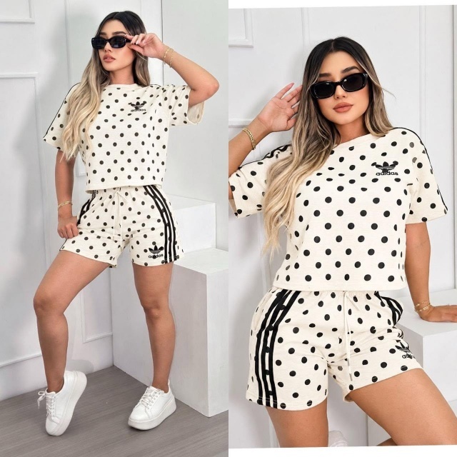 Polka Dots Fashion Sport Short Set