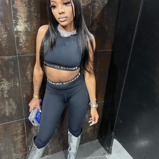 Sleeveless Top High Waist Skinny Jogging Suit