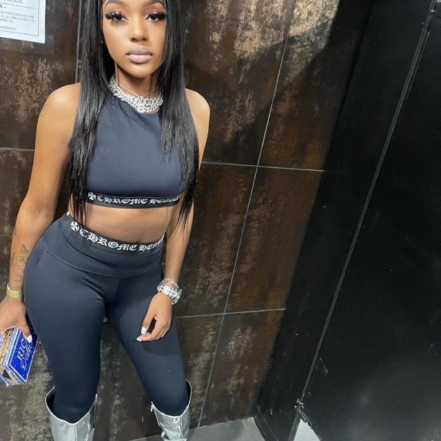 Sleeveless Top High Waist Skinny Jogging Suit