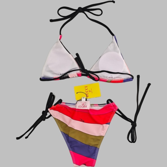 Colorful Printed Bikinis Swimsuit Set with Scarf