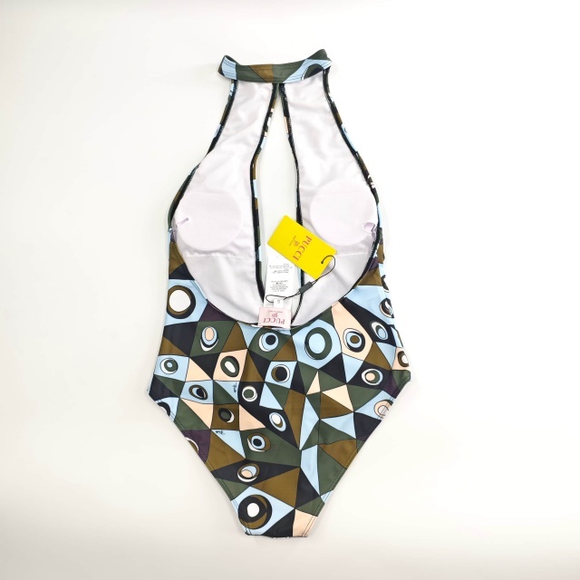 Deep V Halter One Piece Swimsuit with Scarf