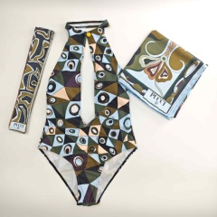 Swimsuit with headscarf & scarf
