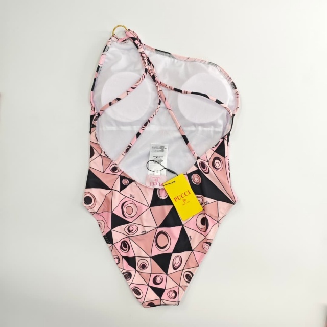 Single Shoulder Printed One Piece Swimsuit with Scarf