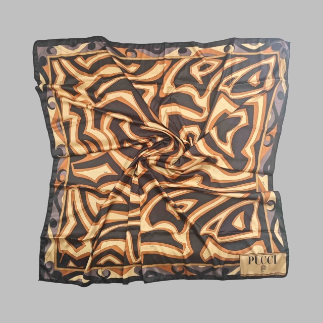 Striped Printed Tube Top High Waist Swimsuit Set with Scarf