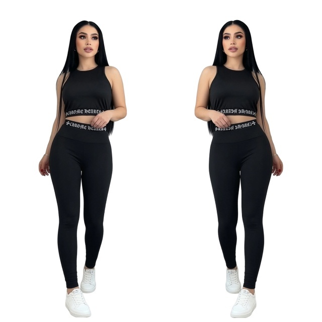 Sleeveless Top High Waist Skinny Jogging Suit