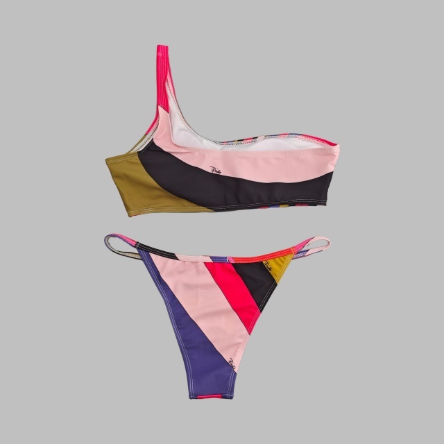 Single Shoulder Tankinis Swimsuit Set with Scarf