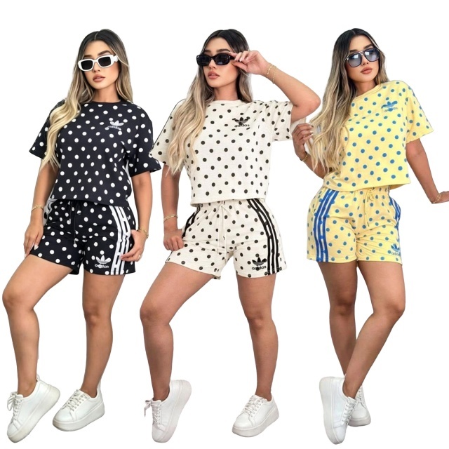 Polka Dots Fashion Sport Short Set