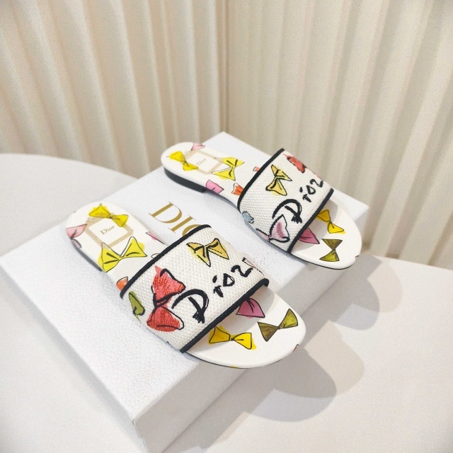 Fashion Embroidery Women Flat Slides