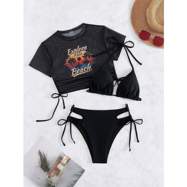 Explore Beach Printed Swimsuit Set 3 Pieces
