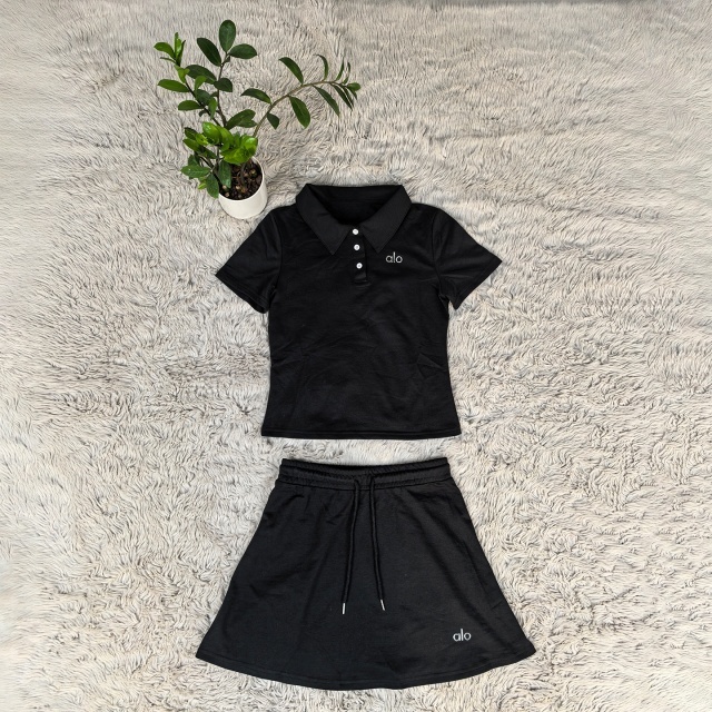 Fashion Sport Drawstring Skirt Set