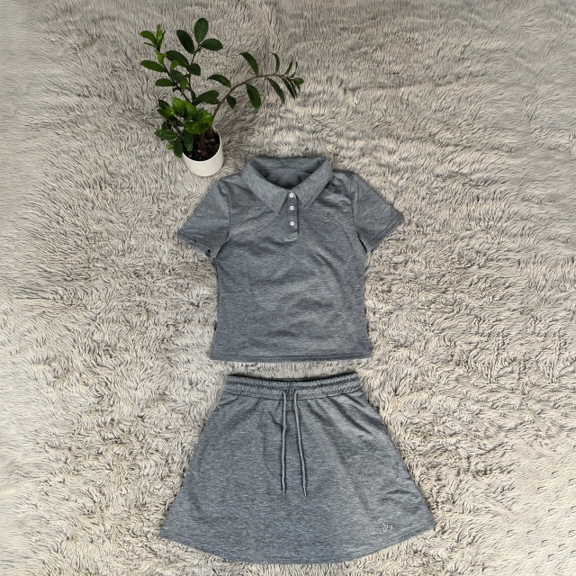 Fashion Sport Drawstring Skirt Set