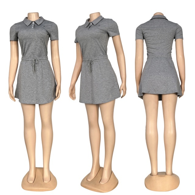Fashion Sport Drawstring Skirt Set