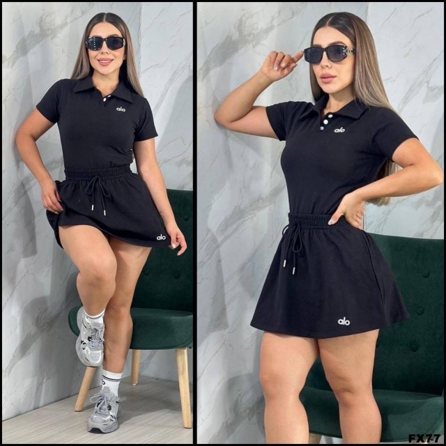 Fashion Sport Drawstring Skirt Set