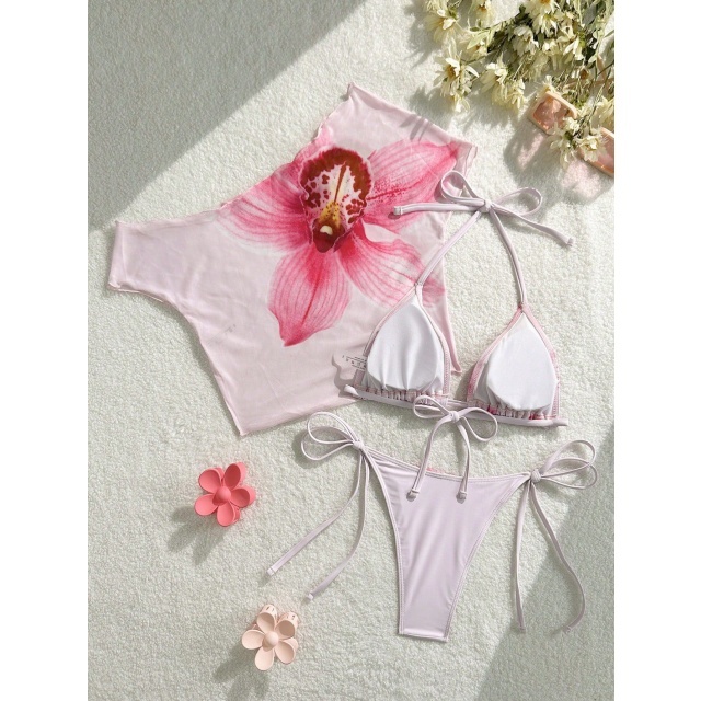 Floral Printed Beachwear Swimsuit Set