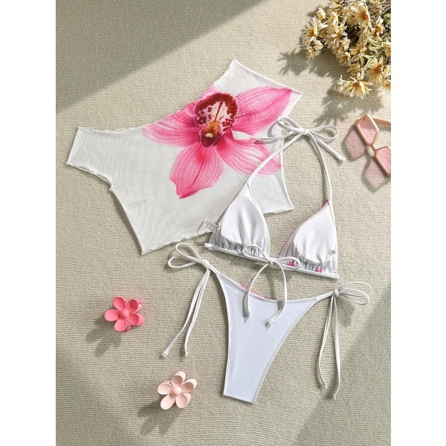 Floral Printed Beachwear Swimsuit Set