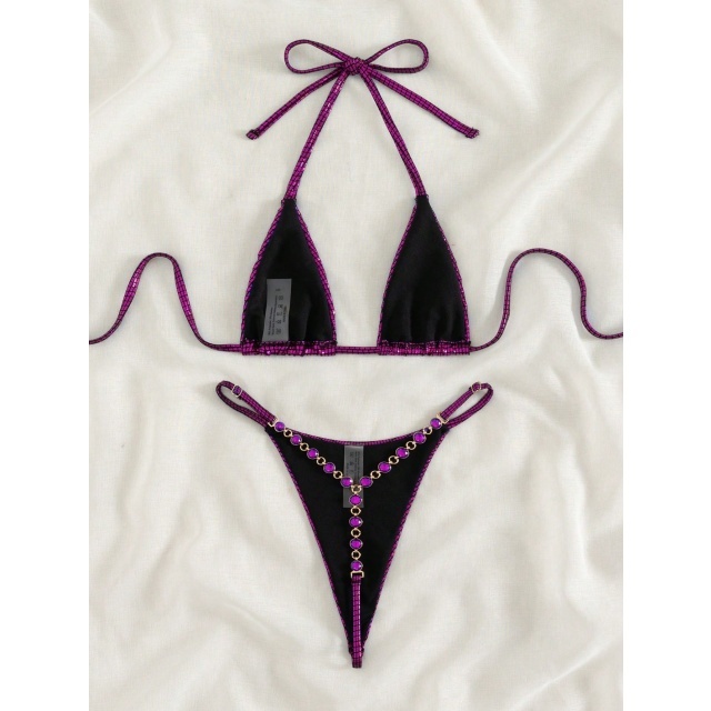 Thong Jewel Swimsuit Bikini Set