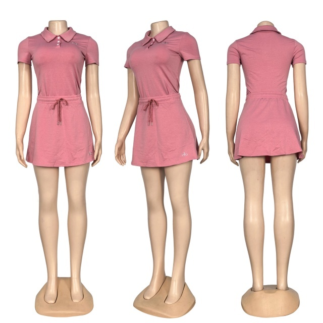 Fashion Sport Drawstring Skirt Set