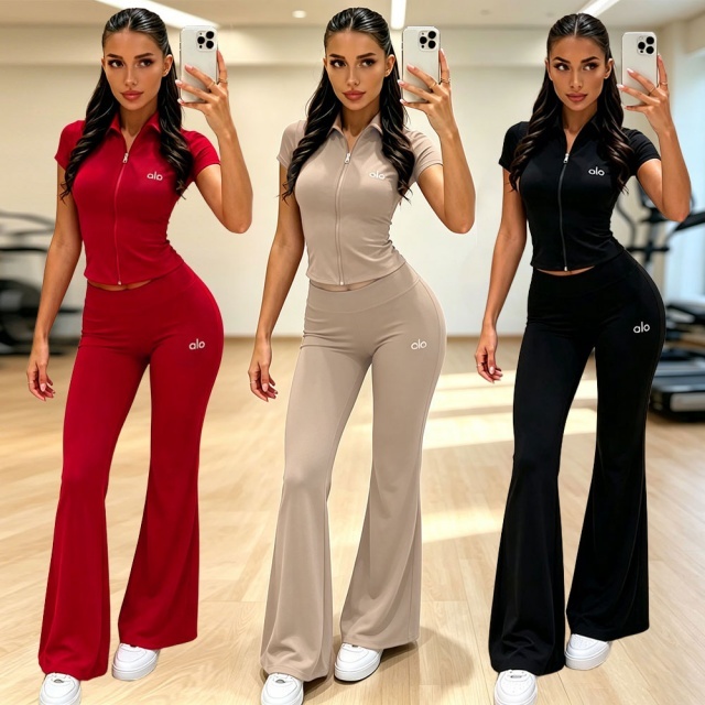 Fashion Embroidery Casual Bell Pants Set