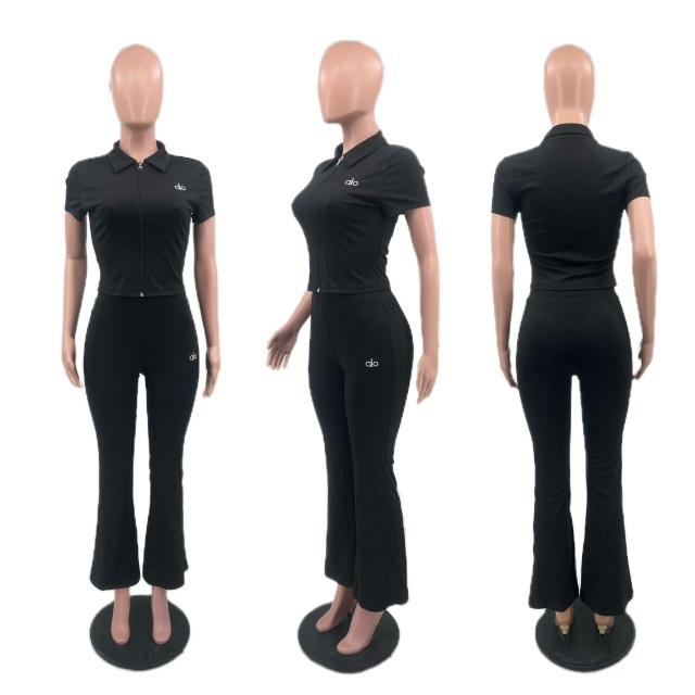 Fashion Embroidery Casual Bell Pants Set