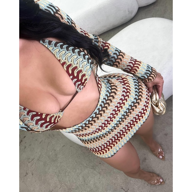 Beachwear Sunset Bikinis Set Mini Dress 3 Pieces