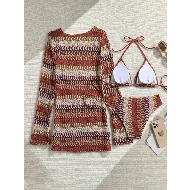Beachwear Sunset Bikinis Set Mini Dress 3 Pieces