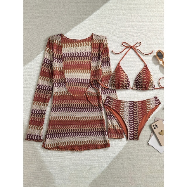Beachwear Sunset Bikinis Set Mini Dress 3 Pieces