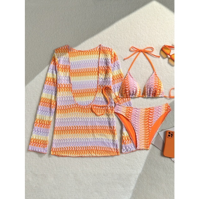 Beachwear Sunset Bikinis Set Mini Dress 3 Pieces