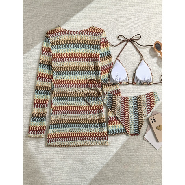 Beachwear Sunset Bikinis Set Mini Dress 3 Pieces