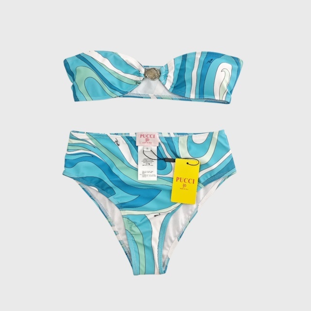 Strapless Tube Top High Waist Tankinis Set