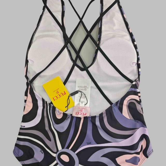 U Neckline Backless Strappy One Piece Swimsuit with Scarf