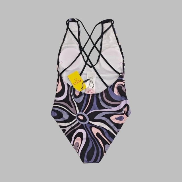 U Neckline Backless Strappy One Piece Swimsuit with Scarf
