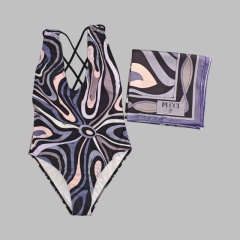 Swimsuit with scarf