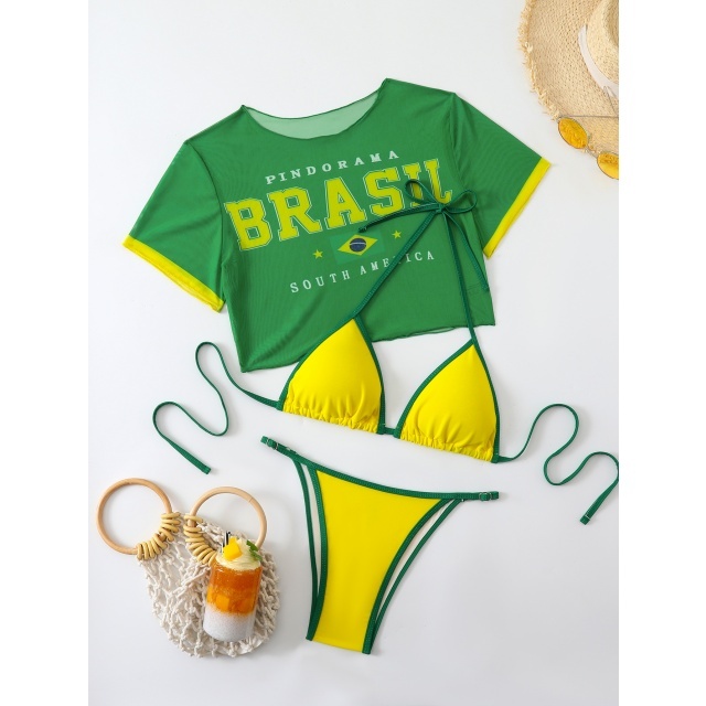 BRASIL Printed Bikinis Set 3 Pieces