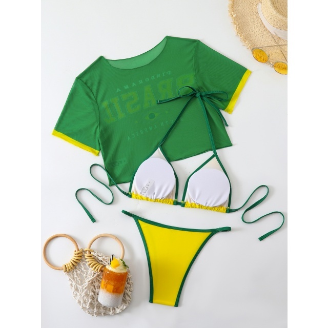 BRASIL Printed Bikinis Set 3 Pieces