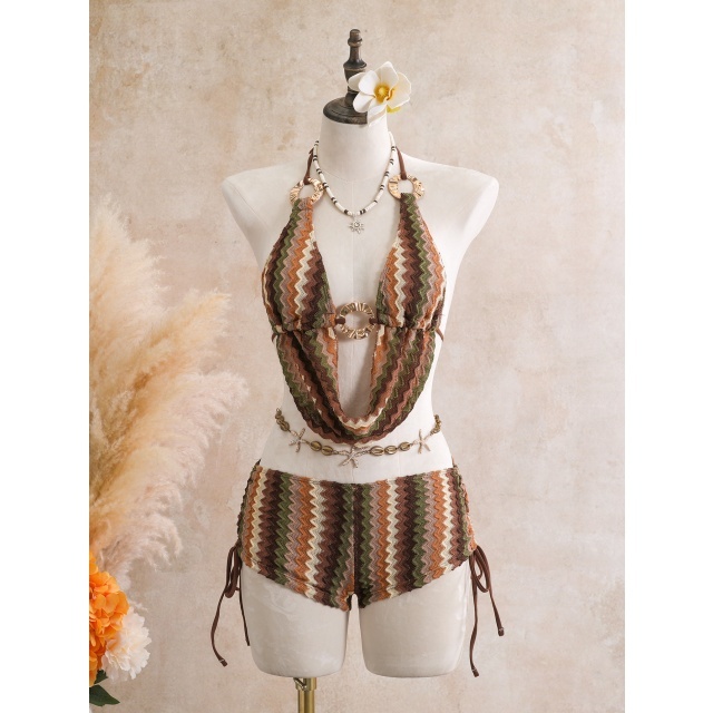 Halter Crop Top Beachwear Mini Short Set