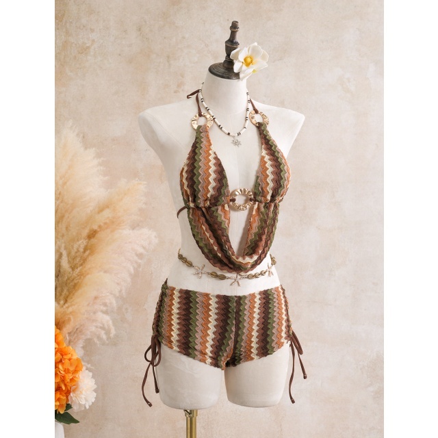 Halter Crop Top Beachwear Mini Short Set