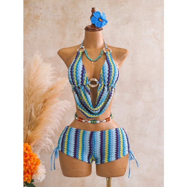 Halter Crop Top Beachwear Mini Short Set
