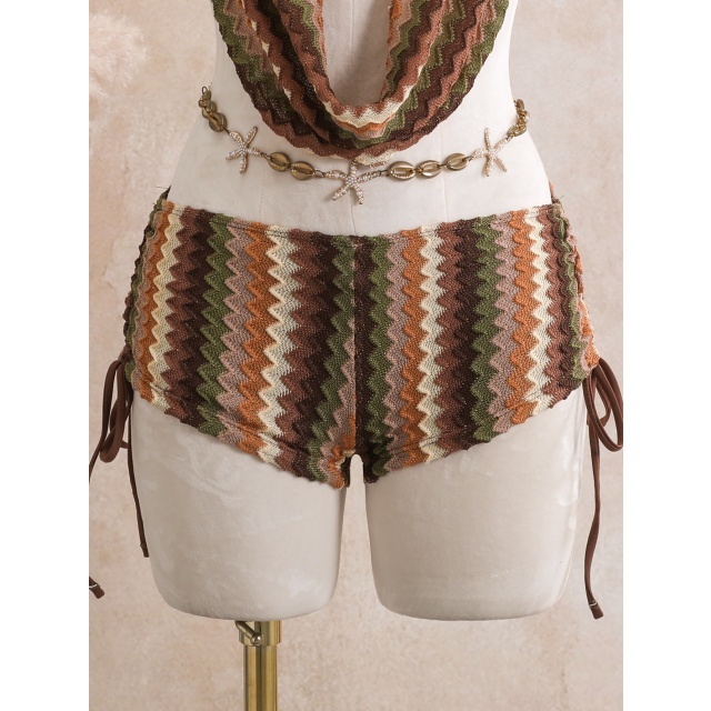 Halter Crop Top Beachwear Mini Short Set