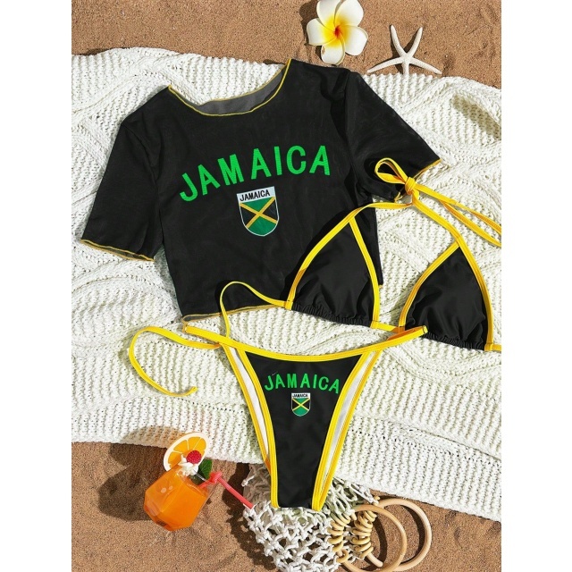 JAMAICA Printed Bikinis Set 3 Pieces
